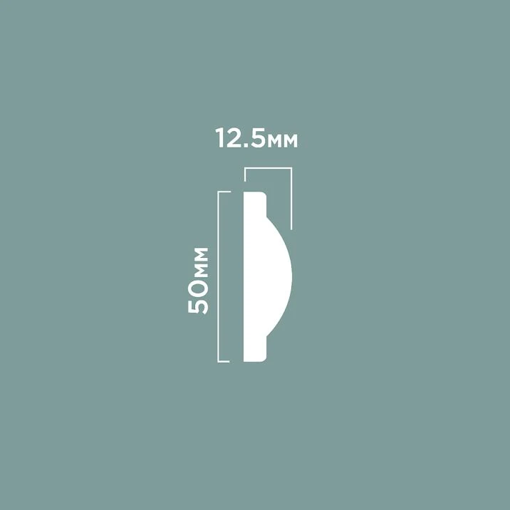 Molding D1050 POLYSTYRENE HI WOOD 50mm x 12.5mm x 2.0m. Drawing
