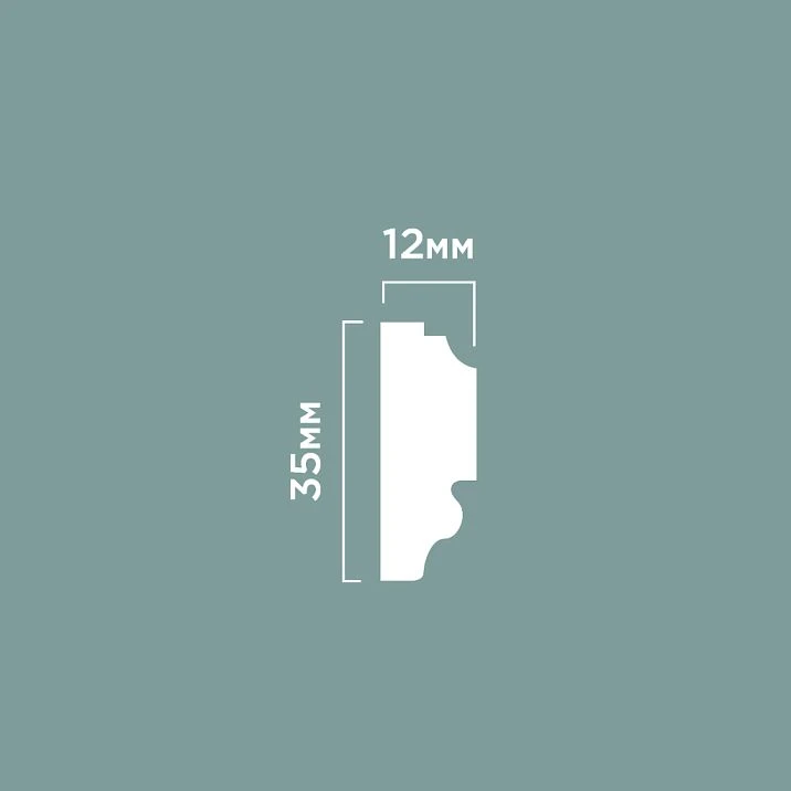 Molding D35V1 Polystyrene Hi Wood 35mm x 12mm x 2.0m drawing