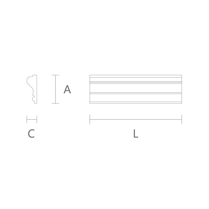 MDF molding primed MLD-003-MG drawing