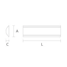 Drawing with dimensions of the MLD-042 molding, made of natural beech, for precise installation