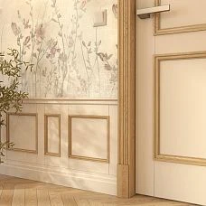 Beech wooden molding MLD-052, modern profile, in a light hallway interior