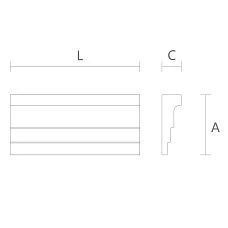 Schematic illustration of the dimensions and geometry of the MLD-052 molding profile