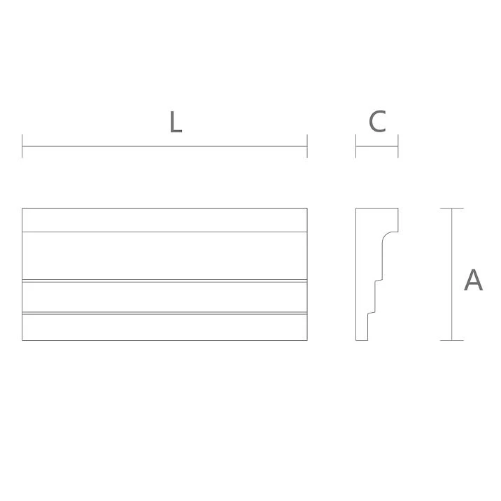 Schematic illustration of the dimensions and geometry of the MLD-052 molding profile