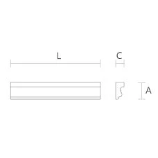 Schematic illustration of dimensions and profile shape of molding MLD-056