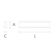 Drawing of wooden molding MLD-064 with profile 23 &times; 8 mm