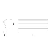 MDF molding for decoration MLD-M-008, drawing for dimensions