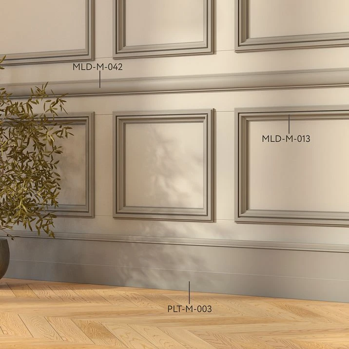 Interior using MLD-M-013 molding on wall panels and furniture fronts
