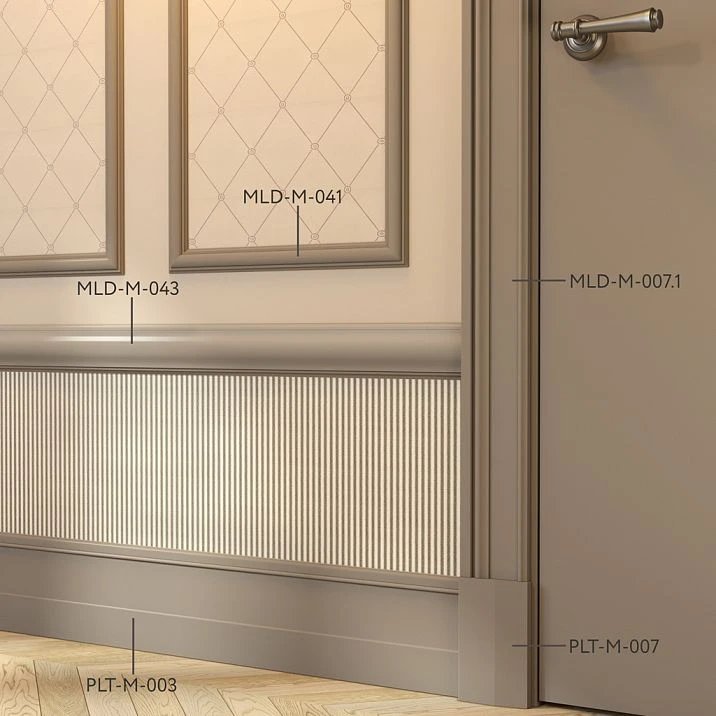 Application of MDF border MLD-M-043 for wall decoration in interior