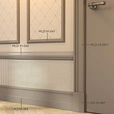 Application of MDF border MLD-M-043 for wall decoration in interior