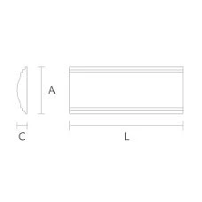 Schematic drawing with dimensions of border MLD-M-043 for detailed study