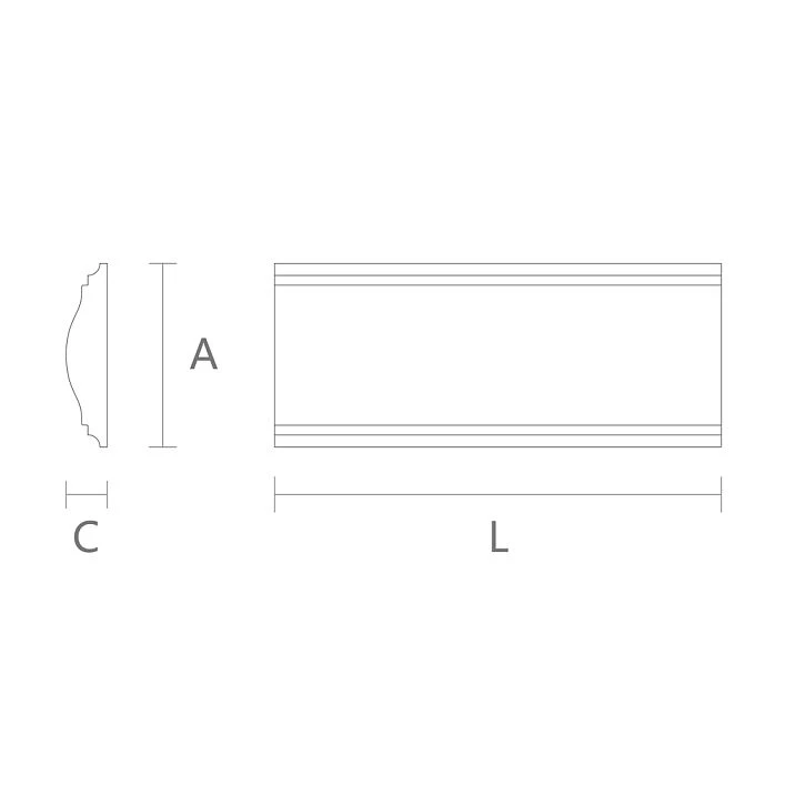 Schematic drawing with dimensions of border MLD-M-043 for detailed study