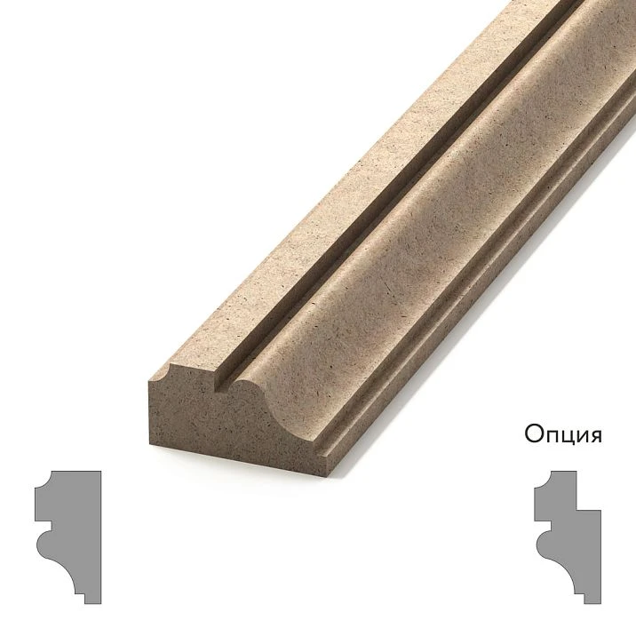 MLD-M-013 MDF molding with a relief profile on a white background
