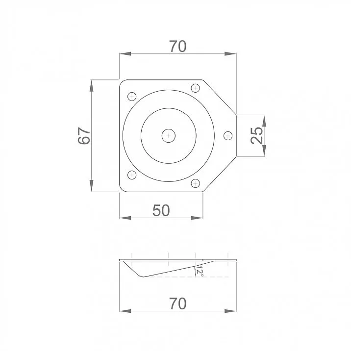 Mounting plate FUR-031 drawing