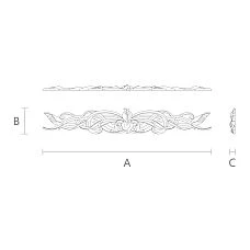 Oak or Beech Inlay N-057-1 with Carved Ornament Drawings
