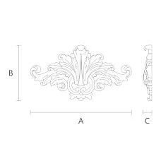 Plaster Decoration NPU-002, furniture decoration drawing