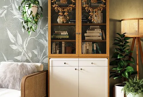 Natural wood in home interior
