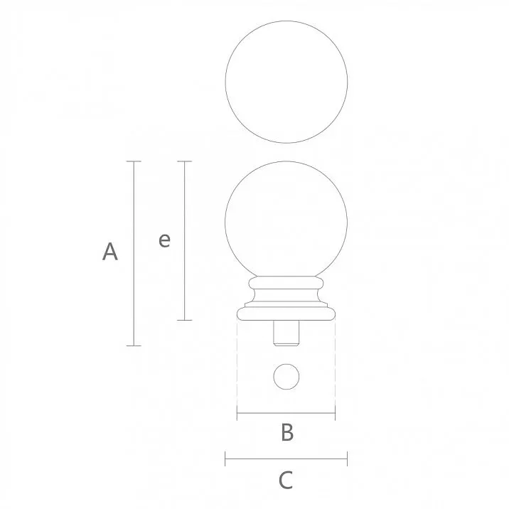 Simple and elegant newel cap for post L-022 for staircase drawing
