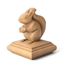 Round top on L-066 post made of oak or beech with acorn and walnut