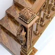 L-011 newel cap made of solid wood, large photo of detail
