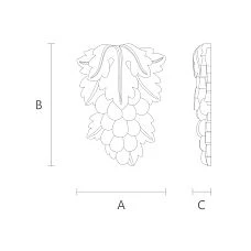 Wooden decorative element with carved flower design