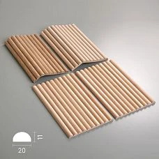 Sample of slatted panel OPAN-003 200&times;11&times;310 mm made of MDF, oak and beech STAVROS