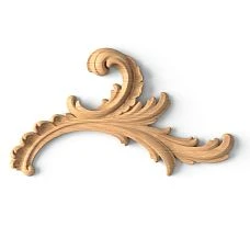 Branch with Flower - Carved Insert N-461R from Wood