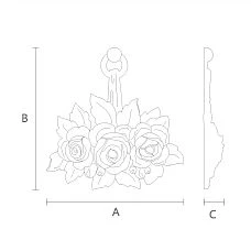 Drawing of Wooden Decor in the Shape of Flowers, Carved Insert N-463.2