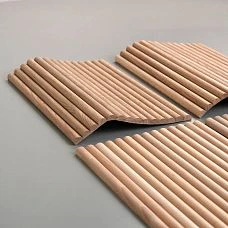 OPAN-001 slatted panel made of MDF, decorative wall panel with a rounded profile