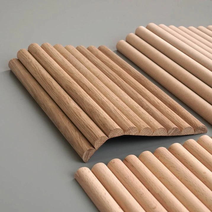 Sample of slatted panel OPAN-003 200&times;11&times;310 mm made of MDF, oak and beech STAVROS