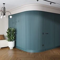Flexible slatted panel PAN-001 for radius walls and niches in interior, height 2700 mm