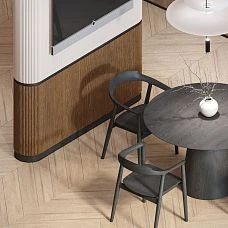 Slatted panel PAN-001 made of oak for tinting, for accent wall areas