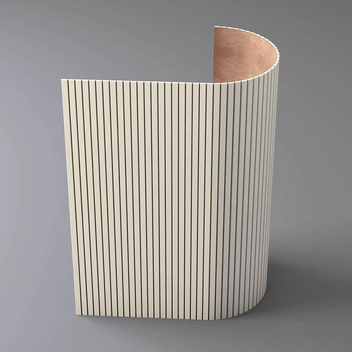 Flexible slatted panel PAN-007 for curved walls, columns, and furniture