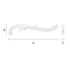 Wooden decorative element, carved, for creating coziness and harmony in the interior - decorative overlay N-427R drawing