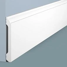 Close-up of floor baseboard B100C made of polystyrene HI WOOD, height 100 mm