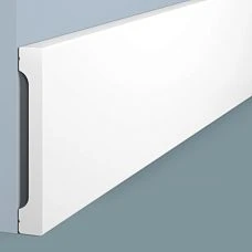 B110V1 skirting board from HI WOOD polystyrene, record height of 110 mm and thickness of 16 mm, close-up
