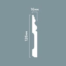Skirting board B126 POLYSTYRENE HI WOOD 126mm x 16mm x 2.0m. Drawing
