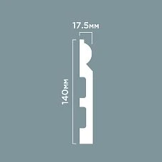 B140 POLYSTYRENE HI WOOD 140mm x 17.5mm x 2.0m. Technical drawing