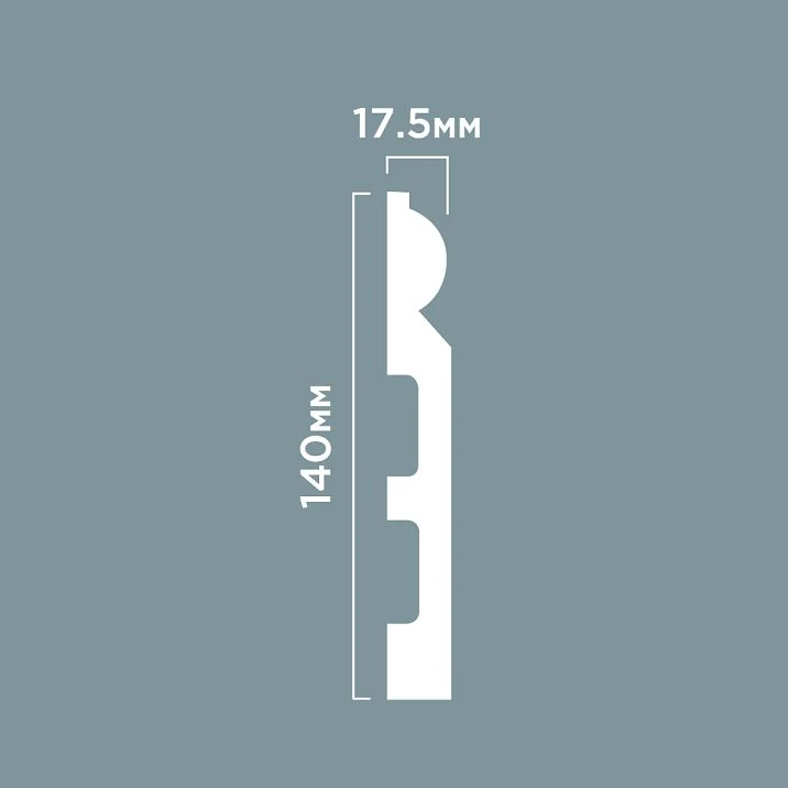B140 POLYSTYRENE HI WOOD 140mm x 17.5mm x 2.0m. Technical drawing