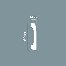 Floor skirting B70V2 from polystyrene HI WOOD, height 69 mm, thickness 14 mm &mdash; diagram
