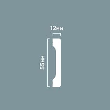 Skirting board B55V1 POLYSTYRENE HI WOOD 55mm x 12mm x 2.0m drawing-scheme
