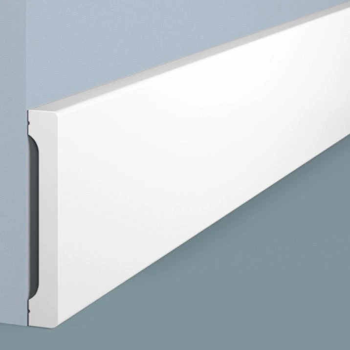 B90V1 floor skirting board from polystyrene HI WOOD, 90 mm high and 14 mm thick, close-up