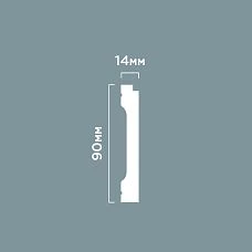 B90V2 skirting board POLYSTYRENE HI WOOD 90mm x 14mm x 2.0m drawing