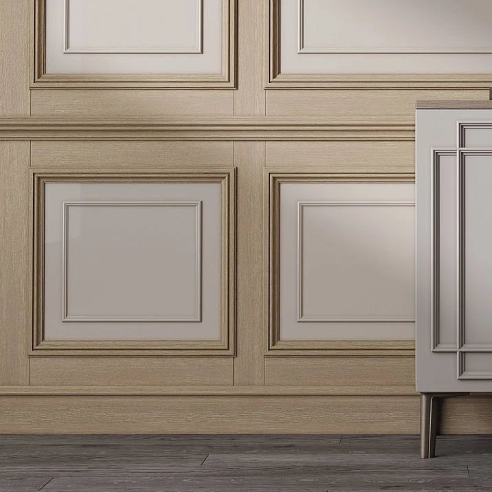 Two types of wood: beech and oak for skirting or casing, as well as MDF