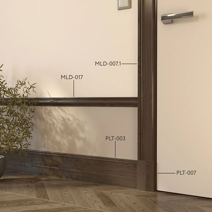 Interior with wooden baseboard PLT-003