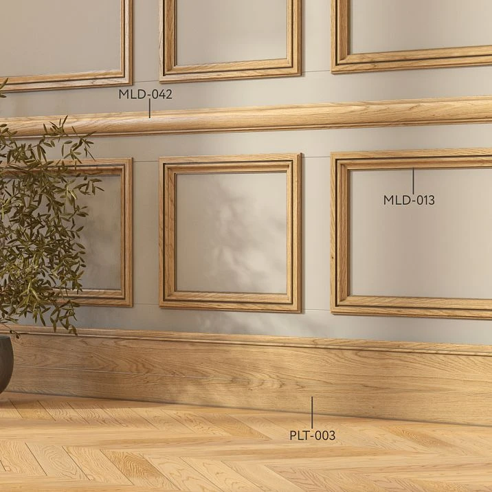 Buy wooden baseboard in Moscow from beech, oak or MDF