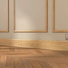 Straight wooden skirting board PLT-005 in interior