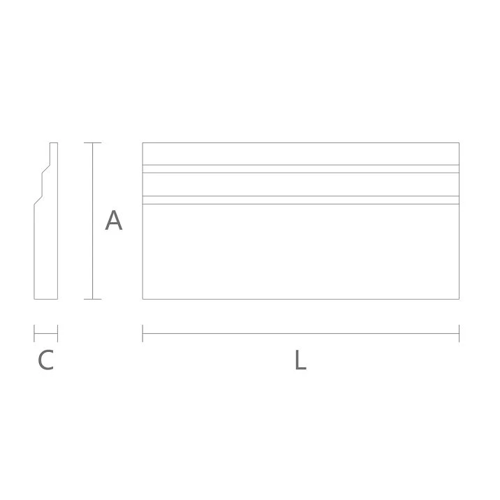 Wooden baseboard/ceiling molding PLT-006 for classic and modern interior &ndash; drawing