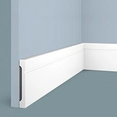 Floor skirting board B110V1L from polystyrene HI WOOD, record height 110 mm and thickness 16 mm, with maximally rich, refined decorative profile relief