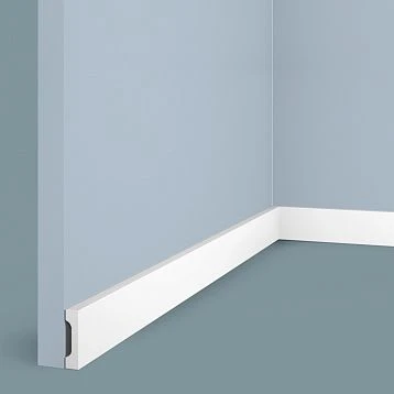 Floor skirting board W40V1 from polystyrene HI WOOD, minimum height 40 mm, smooth surface, white color
