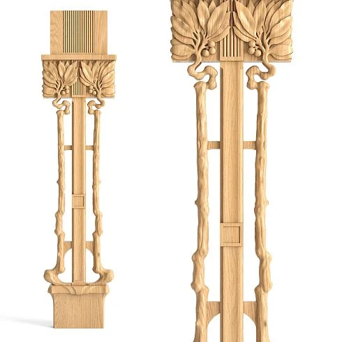 Flat wooden baluster L-058.1